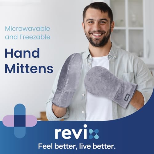 REVIX Heated Mitts for Hand Therapy, Microwavable Hand Warmer for Women and Men, Microwavable Therapy Mittens Unscented Hands Muff | Soft Hand Warmer Mittens with Moist Heat Therapy, Reusable Microwave Heating Comfort for Fingers, Hands and Wrists, 1 Pair