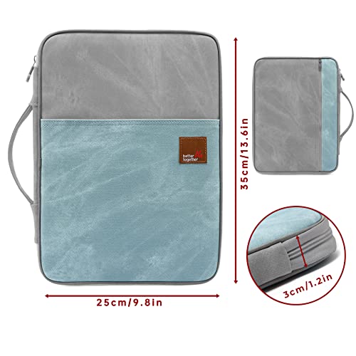 Lanola A4 Document Bags Portfolio Waterproof Business File Holder Travel Gear Organizer Electronics Accessories Bag - color: Grey and Light Blue