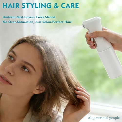 Continuous Spray Bottle for Hair, 6.8 OZ Ultra Fine Mist Spray Bottle - color: Whole White