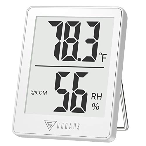DOQAUS Digital Hygrometer Indoor Thermometer Humidity Meter, White - color: White