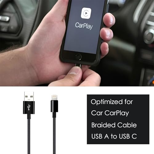 iPhone 15/16/17 Car Carplay Cable, USB A to USB C Cable for iPhone 17Air, 17E/16E, 15/16/17 Pro Max, Plus,iPad 10th Gen,iPad Pro 12.9/11, Air 5th/4th Gen,Mini 6th Gen Charger Cord,Car Charging Cable - color: Black, size: 3.3FT, style: USB A to USB C (for