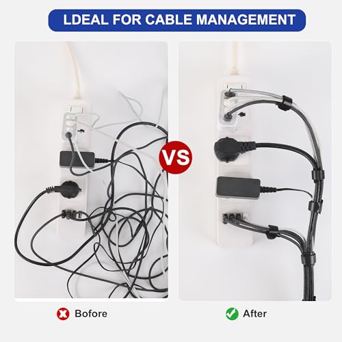 Nettbe Reusable Cable Ties, 126 PCS 6 Inches Adjustable Cord Straps Wire Organizer Cord Wrap and Hook Loop Cable Management - size: 6inches-126PCS