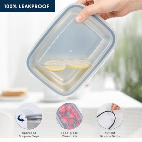 2PCS 304 Stainless Steel Food Containers with Leakproof Lids