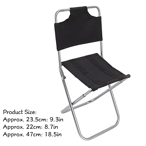 Agatige Mini Camping Folding Chair, 23.5x22x47cm Portable Backrest Fishing Chair Mortable Folding Stool with Storage Bag for Fishing Hiking Picnic Backpacking