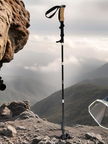 rb24 7075 Aluminum Trekking Poles, Lightweight Collapsible Hiking Poles with Quick Lock, EVA Foam Grip, Wrist Straps, Rubber Tips & Mud/Snow Baskets for Trails & Walking