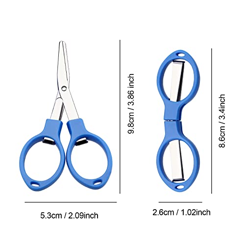 25 Pcs Mini Folding Scissors Small Foldable Travel Stainless Steel Portable Shears Bulk Badge Scissors for Nurses Glasses Shaped Anti Rust Sewing Cutter for Nurse Week Gifts Back to School Office