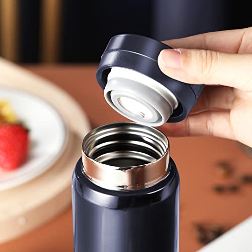 10oz Mini Water Bottle Stainless Steel Thermos Small Flask - Insulated Vacuum, Leak Proof, Keeps Drinks Hot/Cold - Ideal for Coffee, Tea, Water - Blue - color: Blue, size: 9.5 Ounces