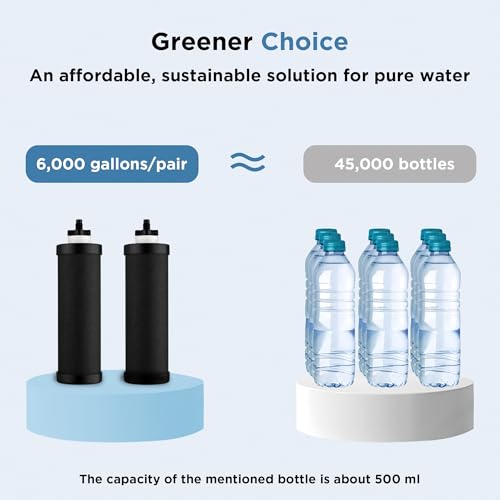 2-Stage Filtration Carbon Purification Element Black Composite Carbon Filters Replacement For Gravity Water Filtration System 2 Pack - style: Composite Carbon Filter