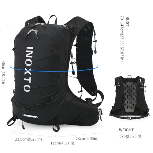 IX INOXTO Hiking Hydration Backpack with 2L/3L Water Bladder for Women and Men18L/25L Water Backpack for Hiking, Cycling, Climbing, Camping - style: Black-White-2L Water Bladder