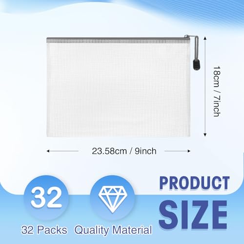 Jetec 32 Pcs Mesh Zipper Bags Bikini Organizer,Grey,9 x 7 Inch - color: Grey, size: 9 x 7 Inch
