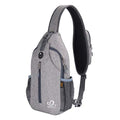 WATERFLY Crossbody Sling Backpack Sling Bag Travel Hiking Chest Bag Daypack - color: Gray