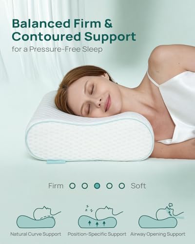 Releep Memory Foam Neck Pillow for Pain Relief – Adjustable Contour (4 Heights), Portable & Washable – Travel Pillow for Airplane, Car, Hiking (19” x 11”) – No Storage Bag - size: Travel Size: 19"L x 11"W Medium