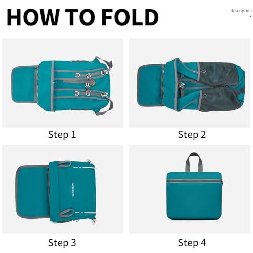 Lightweight Foldable 35L Everyday Backpack, Packable Daypack (Green) - color: 35l-green