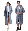 HLKZONE Raincoat, 2 Pack Rain Ponchos for Adults Travel Rain Jacket Packable Rain Coats for Women with Drawstring Hood - color: E-grey