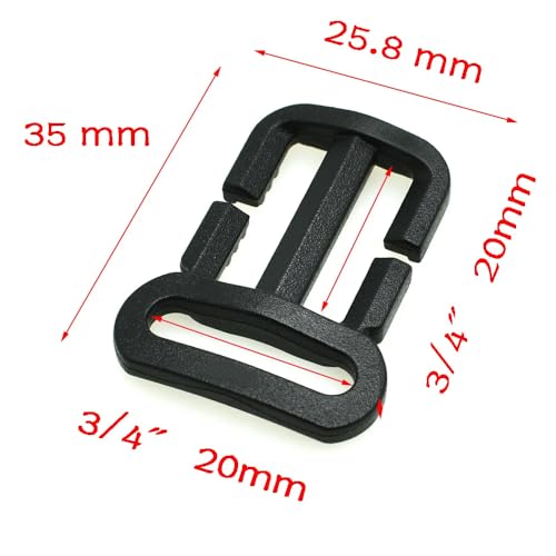 10 Pack Tri Glide Slide 1 inch + 3/4" Slider Buckle Quik Attach Sternum Strap Adjuster with Guides Loop for Backpack Tactical Bag Vest Belt Dog Collar Harness Outdoor
