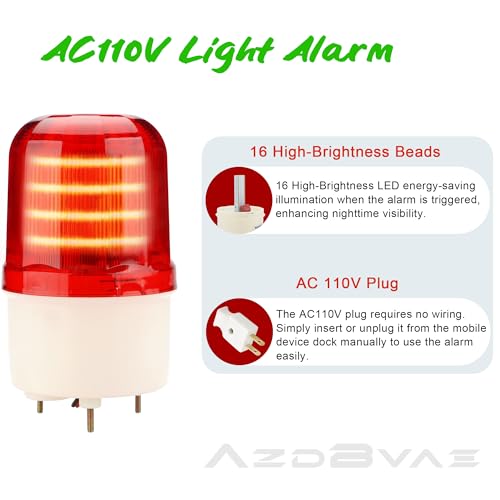 110V AC LED Rotating Strobe Beacon Warning Light, No Buzzer | Revolving Signal Lights for Emergency, Industrial Signal, High Visibility - style: No Buzzer