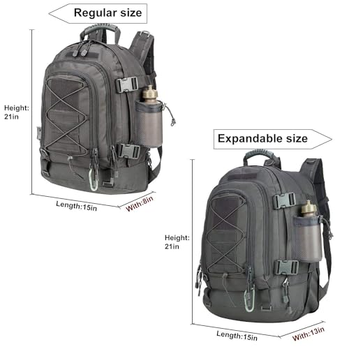 Miramrax Tactical Backpack Military Army Daypack - Assault Pack for Men Molle Backpacks Bug Out Bag 3 Day Pack for Hiking Camping Travel Hunting Rucksack Trekking Grey - color: Grey