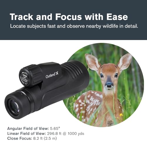 Celestron – Outland X 10x50 Monocular – Includes Smartphone Adapter – Large 50mm Objective Lens – Multi-Coated Optics – BaK-4 Prism –Waterproof & Fogproof – Tripod Adaptable – Belt Case Included - size: 10x50 Monocular