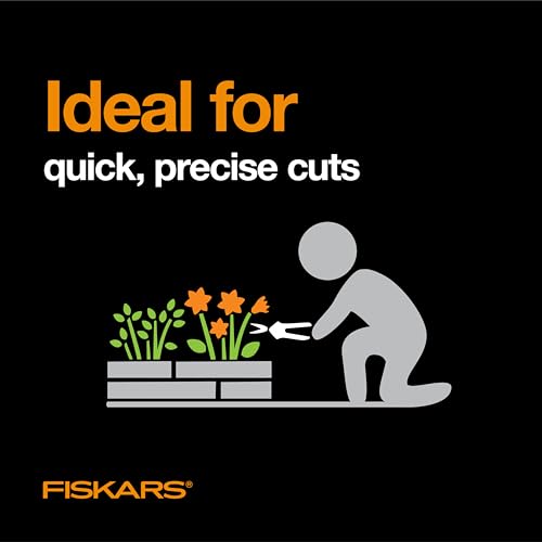 Fiskars 6" Non-Stick Pruning Snips, Resin-Resistant Garden Scissors | Garden Shears for Weeds, Flower Buds & Small Plants, Steel Blades Stay Sharp, Easy Action Spring, SoftGrip Handles - style: Non-Stick Snips