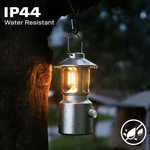 Camping Lantern Rechargeable, Telescopic 8000mAh Camping Light - color: Silver