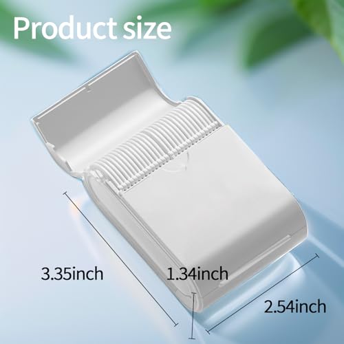 Portable Dental Floss Picks Case 2 Box，52 Count Flosser a Box – Travel Dental Hygiene Kit with Floss Stick and Toothpick Cases -White，Mint Flavored, Twin Line Design. - color: White