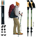 Outsura Carbon Fiber Hiking Stick 2 Pack – Professional Grade, Collapsible Trekking & Walking Sticks for Hiking - color: Forest Green