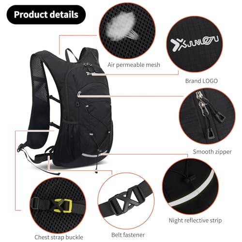 DOJUNS Hiking Backpack Lightweight Travel Backpack 20L Waterproof Hiking Daypacks Camping Backpack for Men Women (Black) - color: Black