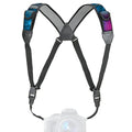 USA Gear DSLR Camera Strap Chest Harness with Quick Release Buckles, Galaxy Neoprene Pattern and Accessory Pockets - Compatible with Canon, Nikon, Sony and More Point and Shoot and Mirrorless Cameras - color: Galaxy