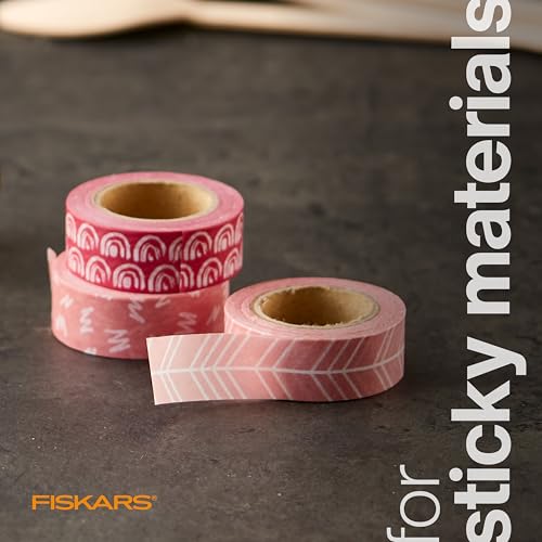Fiskars Micro Trip Scissors, SoftGrip Precision Cutting Shears, Non-Stick Stainless Steel Blades, 5 inches (Pack of 12) - size: 5” (Pack of 12), style: Non-Stick
