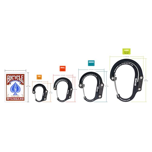 GEAR AID HEROCLIP (Small) Carabiner Gear Clip and Hook, for Hanging Bags, Purses, Lanterns, Strollers, Tools, Helmets, Water Bottles, and More - color: Black & Red, style: 2 Pack