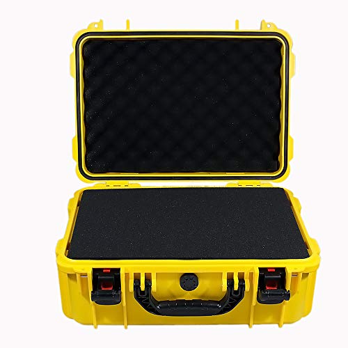 Waterproof Hard Shell Case with DIY Customizable Foam Insert 19 x 14 x 8in - color: Yellow