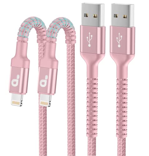 Long iPhone Charger 10FT, 2Pack Lightning Cable [Apple MFi Certified] | iPhone Charger Cord USB to Lightning Cable Compatible with iPhone 14/13/12/11 Pro Max/XS MAX/XR/8/7/Plus/6S/5S/iPad (Pink) - color: Pink, size: 10FT, style: USB A to Lightning