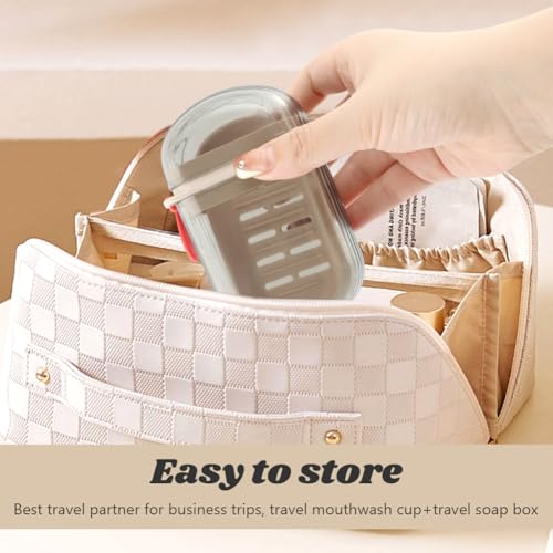 2 Pack Travel Soap Case Portable Soap Box with Removable Drain Tray