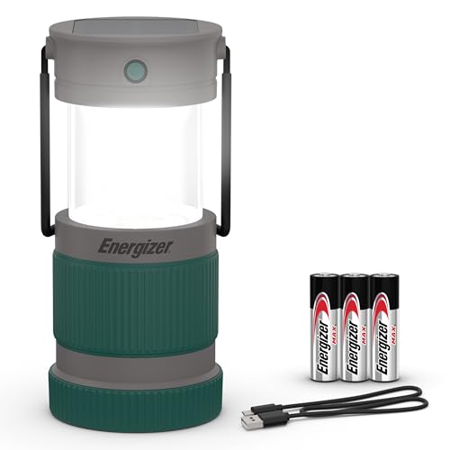 Energizer S-500 Hybrid Power Camping Lantern, Solar, Rechargeable, or AA Battery Powered, IPX4 Water Resistant Bright LED Lantern - style: 500 Lumens