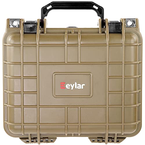 Eylar Small 10.62" Deep Gear, Equipment, Hard Camera Case Waterproof with Foam TSA Standards (Tan) - color: Tan