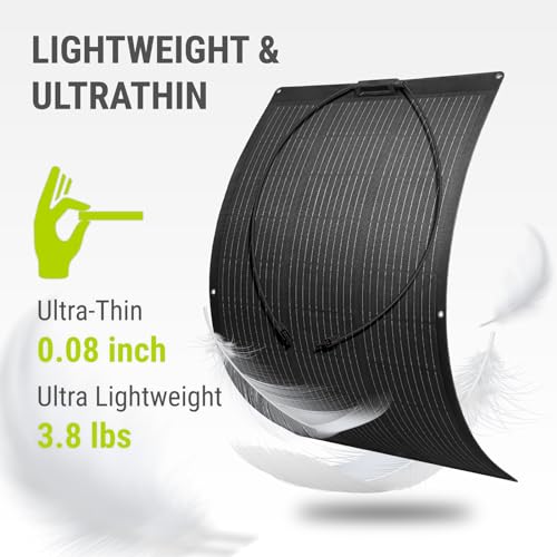 Newpowa 100W Flexible Solar Panel Portable Bendable 12 Volts 10BB Mono Cell for Uneven Surfaces Marine Camping Home Boat RV Surface Black - size: 100W Flexible 1PCS