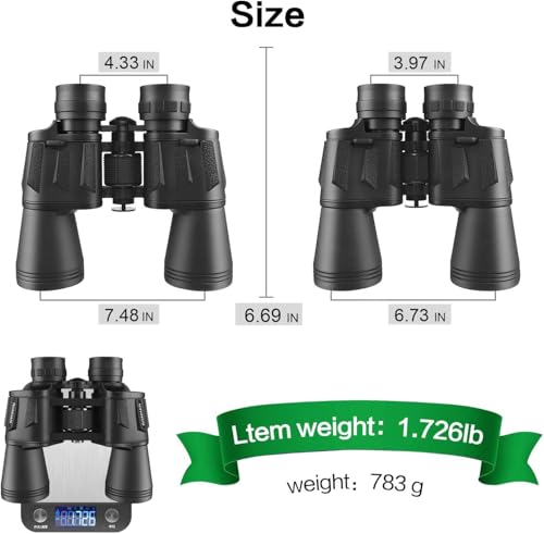 RONHAN 20×50 Binoculars for Adults High Powered with Carrying Case & Strap
