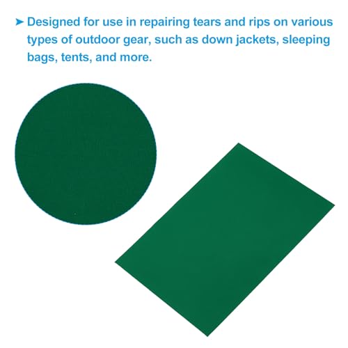 PATIKIL Down Jacket Repair Patch 6" x 8", 10 Pack Self Adhesive Nylon Fabric Patch for Tent Clothes Outdoor Camping Gear, Green - color: Green