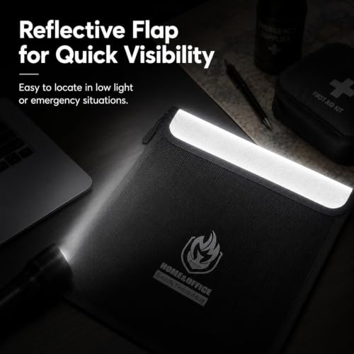 Andyer 4 Pack Fireproof Document Bags (5200℉), Waterproof Document Holder - color: Black