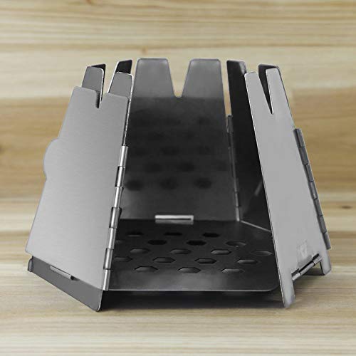 HUIOP Mini Folding Stainless Steel Hexagon Wood Stove - Portable Outdoor Camping Backpacking Cooking Stove