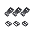 Heavy Duty Side Release Buckles with Plastic Tri Glide Slides - style: 1 Inch - 3 Sets