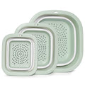 3 Sets 2 in 1 Collapsible Colander and Sink Basin - Collapsible Strainer with Collapsible Wash Basin for Kitchen, RV Camping, Foldable Fruit Vegetable Washing Basket, 2QT 4QT 8QT, Blue - color: Blue, size: S+M+L