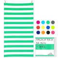 Your Choice Microfiber Beach Towel Sand-Free Quick Dry (67"x35"/60"x30") - color: L-live Green Stripes, size: Extra Large(67x35")