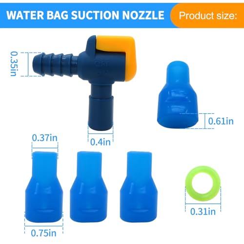 Premium 4-Pack Bite Valve Replacement Mouthpieces for Camelbak and Most Brands, with Shutoff Valve and Tube O-Ring for Hydration Bladder and Backpack Water Reservoir