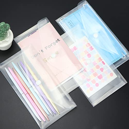 10 Pack Clear PP Snap Envelopes,4.13×7.87 Inch | Cash Receipt Storage, Waterproof & Lightweight, Tear Resistant PP Material, Snap Closure, For Office, Home & Business Trip - size: 4.13 * 7.87 inch