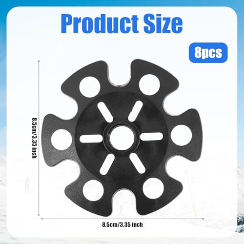 8pcs Snow Baskets for Trekking Poles, Ski Pole Baskets Replacement Trekking Pole Basket Walking Stick Tips Trekking Pole Snow Basket for Hiking Trekking Walking Poles