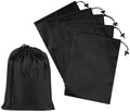 Drawstring Bag with Toggle - Nylon Cinch and Ditty Pouch - Six Pack (Black, 8 x 11 Inch, Set of 6) - color: Black, size: 8 x 11 Inch