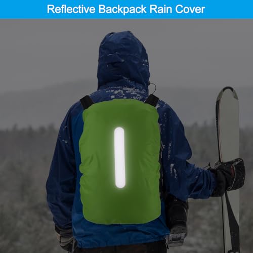 PATIKIL Waterproof Backpack Rain Cover, Non-Slip Backpack Cover with Vertical Reflective Strap Stay Dry for Hiking, Camping, Hunting - color: Lawn Green, size: X-Small