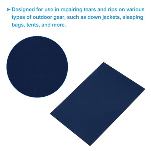PATIKIL Down Jacket Repair Patch 6" x 8", 10 Pack Self Adhesive Nylon Fabric Patch for Tent Clothes Outdoor Camping Gear, Dark Blue - color: Dark Blue