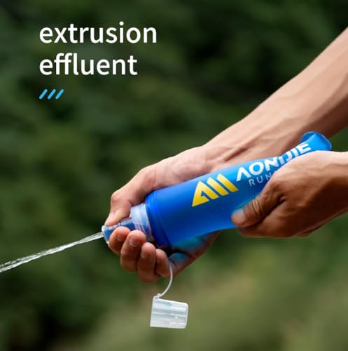 AONIJIE TPU Soft Flask Water Bottle Collapsible Running Flask for Hydration Pack, BPA Free, Wide Opening, for Outdoor Sports Hydration - color: C#500ml - 2Pcs